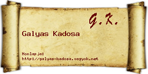 Galyas Kadosa névjegykártya